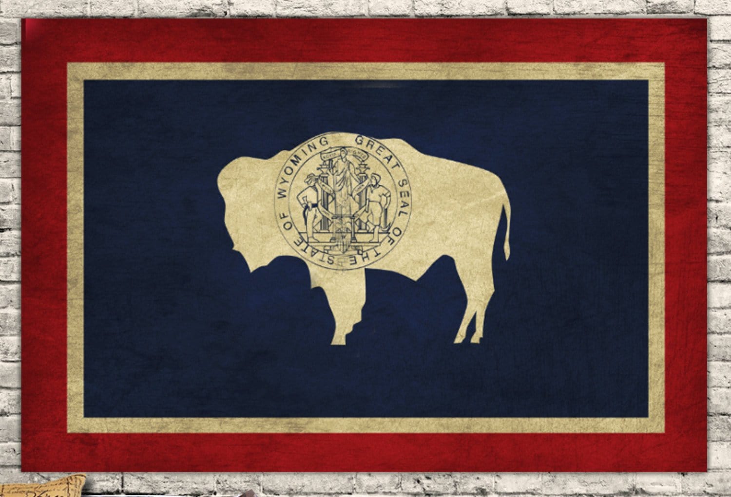 Wyoming State Flag Canvas Wall Art - Canvas Wall Art - HolyCowCanvas